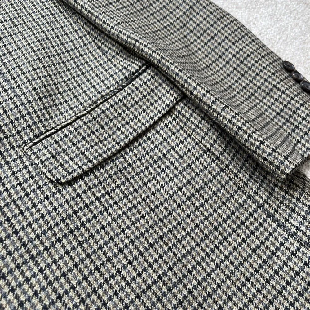 Ralph Lauren Herringbone Plaid Blazer Mens 42L Wool Cashmere Academia Preppy